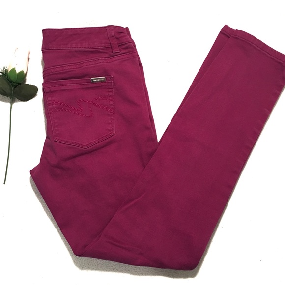 White House Black Market Denim - WHBM Blanc Slim Ankle Jeans Berry Size 0